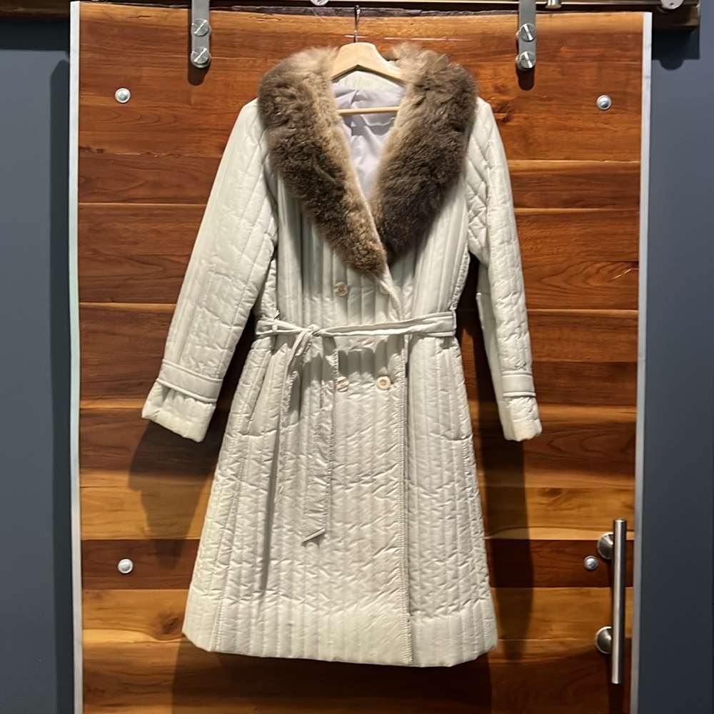 REAL FUR Trimmed Quilted Coat by Bromleigh VINTAGE
